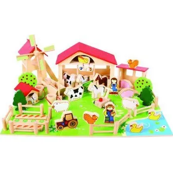 Dřevěná hračka Bigjigs Toys Velká dřevěná farma - poškozený obal
