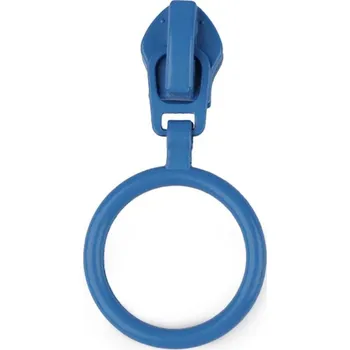 Zip Jezdec ke spirálovým zipům No 5 s barevným kroužkem 10 kusů - 3 modrá