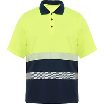 Pánské tričko Roly Vega Pánské reflexní polo triko HV9315 Navy Blue 55-Fluor Yellow 221 3XL