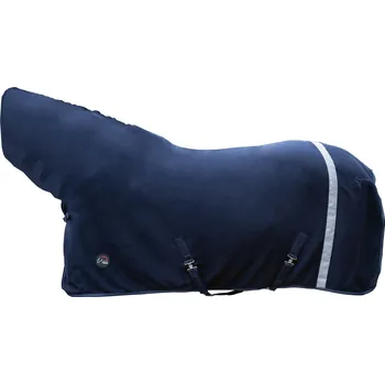 Jezdectví Odpocovací deka HKM Reflection - s krkem tmavě modrá Velikost: 155 cm