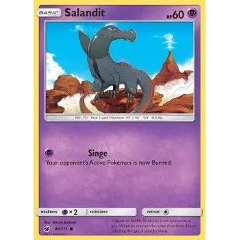 Sběratelská karetní hra Pokémon CIN 046/111 Salandit - Crimson Invasion Stav: Excellent, Verze: REVERSE HOLO