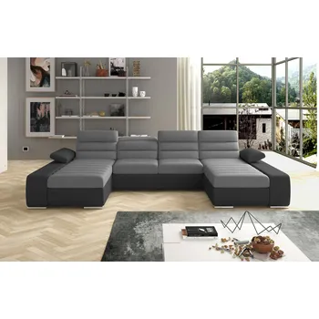 Sedací souprava Rozkládací rohová sedačka KORNIA U světle šedá / šedá