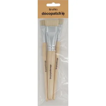 Umělecký štětec décopatch Štětce ploché na decoupage sada (3ks)