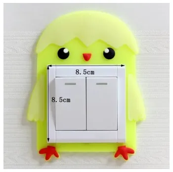 Samolepící dekorace Svítící 3D silikonová dekorace vypínače - kuřátko