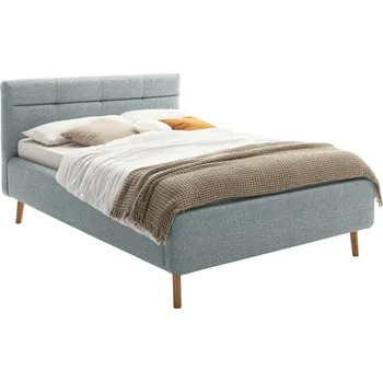 Postel Šedo modrá dvoulůžková postel Meise Möbel Lotte 140 x 200 cm s úložným prostorem