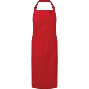 Kuchyňská zástěra Premier Workwear Vysokogramážová fairtrade zástěra z organické bavlny, 2 boční kapsy Barva: červená (ca. Pantone 201C), Velikost: 86 x 72 cm PW120