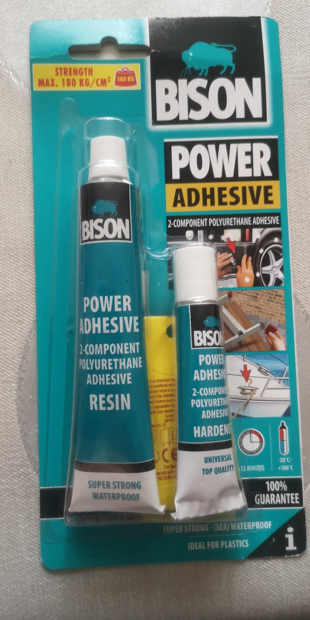 BISON Bisonite POWER Adhesive 65 ml BISON lepidlo dvousložkové polyuretanové, lepí velkou škálů,materiálů od -30°C do +100°C