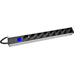 SCHRACK PDU IT METER, integr.merení, 8x Schuko,Al ,19'', 1U, RAL 7035 HSMPES06