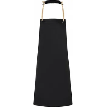 Kuchyňská zástěra Karlowsky Moderní udržitelná zástěra v přírodním městském stylu Barva: černá (ca. Pantone 419C), Velikost: 70 x 85 cm KY056