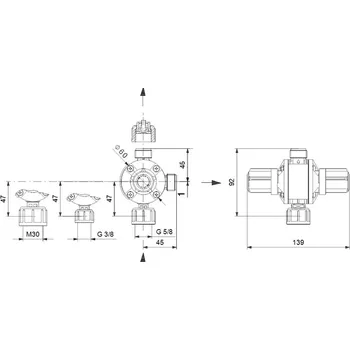 Instalatérský materiál Ventil Grundfos MFV-G5/8-10 PVC/V U2