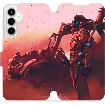 Pouzdro na mobilní telefon Flipové pouzdro Mobiwear - Samsung Galaxy A35 5G - MA09S Průzkumník s červeným vozítkem (Knížkové flip pouzdro, obal, kryt na mobil Samsung Galaxy A35 5G - MA09S Průzkumník s červeným vozítkem, materiál Umělá kůže + TPU - ochrana 360°, stojánek, silikonov