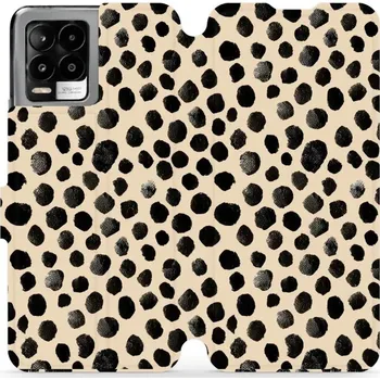 Pouzdro na mobilní telefon Flipové pouzdro Mobiwear - Realme 8 Pro - VA50S Černé puntíky (Knížkové flip pouzdro, obal, kryt na mobil Realme 8 Pro - VA50S Černé puntíky, materiál Umělá kůže + TPU - ochrana 360°, stojánek, silikonová vanička, magnetické zavírání)