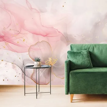 Tapeta Dovido Samolepící tapeta elegantní květiny s růžovo-zlatým nádechem