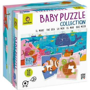 Puzzle Ludattica - Oboustranné puzzle pro nejmenší Mořský svět- baby puzzle