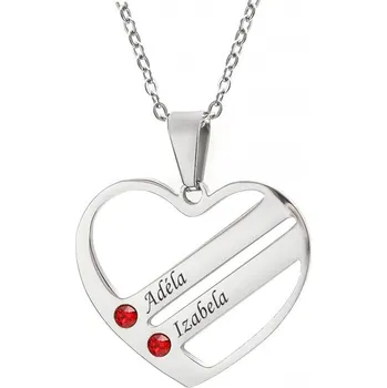 Přívěsek Cinanka Přívěsek s řetízkem srdce Deluxe se Swarovski krystaly červený