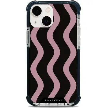 Pouzdro na mobilní telefon Odolný obal Mobiwear MagSafe Elite Bumper - Apple iPhone 13 Mini - DA54D Fialové vlnky (Odolný kryt, pouzdro, obal Mobiwear Elite Bumper na mobil Apple iPhone 13 Mini - DA54D Fialové vlnky, materiál Plast + TPU silikon + kov - zesílená ochrana telefonu,)