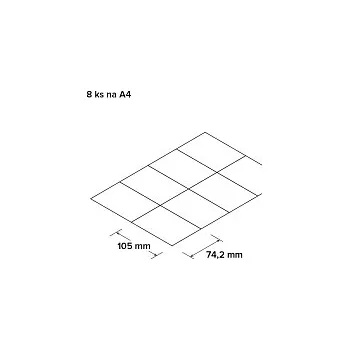 Samolepící etiketa Etikety pololesklé 8ks na A4, 100 ks