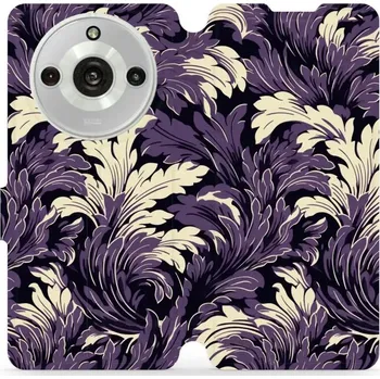 Pouzdro na mobilní telefon Flipové pouzdro Mobiwear - Realme 11 Pro Plus - VA46S Fialové rostliny (Knížkové flip pouzdro, obal, kryt na mobil Realme 11 Pro Plus - VA46S Fialové rostliny, materiál Umělá kůže + TPU - ochrana 360°, stojánek, silikonová vanička, magnetické zavírání)