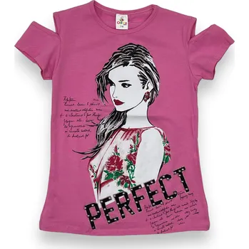 Dívčí tričko Oliva Dívčí trička s krátkým rukávem TATANA Barva: Růžová, Velikost: 158