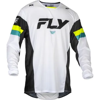 Moto bunda Dres KINETIC PRIX, FLY RACING - USA 2024 (bílá/černá/hi-vis) XL