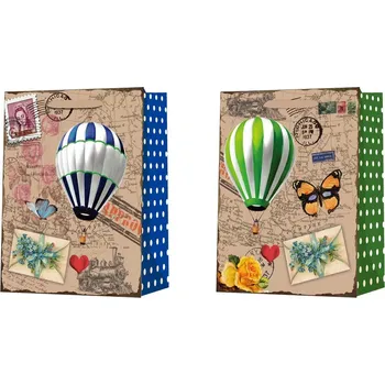 Dárková taška Taška dárková 180x230 mm dopisní známky různých motivů, balóny mix , barevná