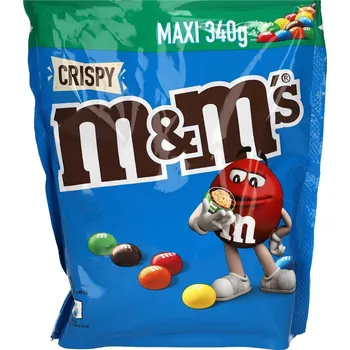 M&M´S KŘUPAVÉ RÝŽOVÉ KULIČKY V ČOKOLÁDĚ 340g NĚMECKO!