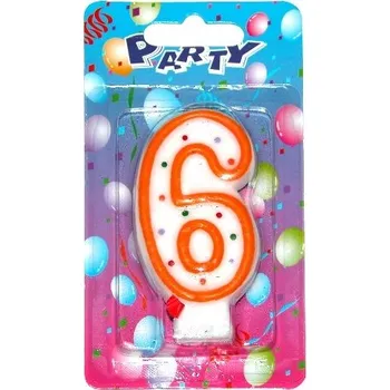 Dortová svíčka Svíčka dortová s tečkami č. 6 UNIPAP