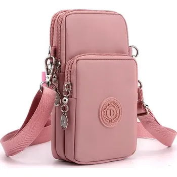 Kabelka Nylonová mini kabelka přes rameno 17 x 5 x 9 cm - růžový