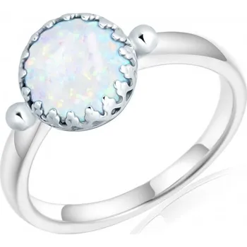 Prsten Luxur, Prsten Marisol, bílé zlato a světlý opál, vel. 54, prům. 17.2 mm, 585-52-1-0530.1B00.0.54.161
