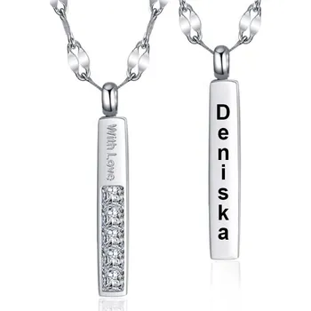 Přívěsek Decentní ocelový přívěsek s prémiovým řetízkem zdobený zirkony With love