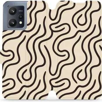 Pouzdro na mobilní telefon Flipové pouzdro Mobiwear - Realme 9 - VA60S Linky (Knížkové flip pouzdro, obal, kryt na mobil Realme 9 - VA60S Linky, materiál Umělá kůže + TPU - ochrana 360°, stojánek, silikonová vanička, magnetické zavírání)