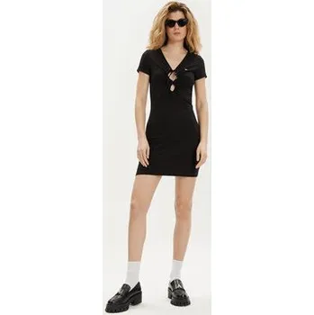 Dámské šaty Tommy Jeans Letní šaty DW0DW17953 Černá Slim Fit M
