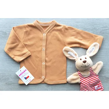 Kojenecká bunda AMÁLKA Bavlněný propínací, kojenecký kabátek, skořicový Velikost: 62
