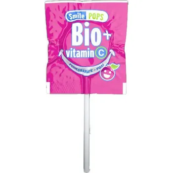 Koření Meke BIO lízátko Úsměv s vitamínem C - 6 příchutí 56 g Příchuť lízátka: Granátové jablko