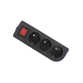 Elektrická vidlice ELGOTECH Trojzásuvka GN-30W-2 černá s vyp. 20500127