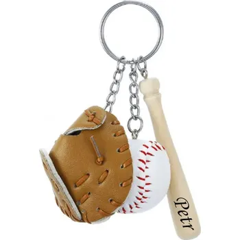 Baseball přívěsek na klíče Brown