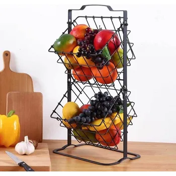 Nákupní košík Dvoupatrový kovový košík 45 cm