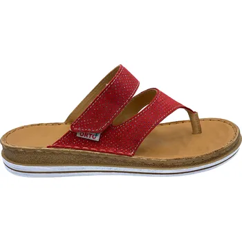 Dámské pantofle Dámské kožené zdravotní žabky Orto Plus 4384 červené Velikost: 36 (EU)