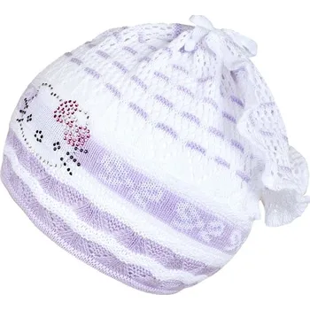 Kojenecká čepice Pletená čepička-šátek New Baby kočička fialová, Velikost 104 (3-4r)