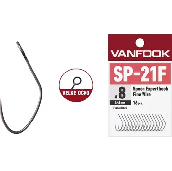 Rybářský háček Bezprotihrotý jednoháček VANFOOK SP-21F - Velikost 10, 16 ks