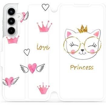 Pouzdro na mobilní telefon Flipové pouzdro Mobiwear - Samsung Galaxy A35 5G - MH03S Kočička princess (Knížkové flip pouzdro, obal, kryt na mobil Samsung Galaxy A35 5G - MH03S Kočička princess, materiál Umělá kůže + TPU - ochrana 360°, stojánek, silikonová vanička, magnetické zavírá