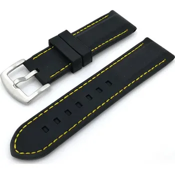 Řemínek na hodinky Silikonový řemínek Ricardo Fermo, černý V2 - 20 mm