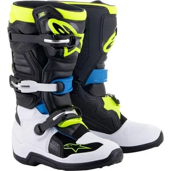 Moto obuv Boty TECH 7 S, ALPINESTARS, dětské (černá/bílá/žlutá fluo/modrá) 2026 35,5