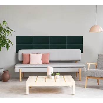 Obklad Čalouněný panel - Obdélník - 80x20cm Tyrkysová