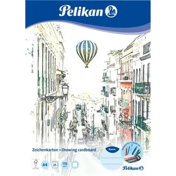 Skicák Pelikan A4, 25 listů, 170g, různé motivy
