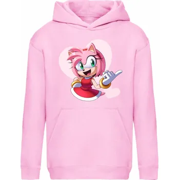 Dívčí mikina Mikina Amy Rose Ježek Sonic Barva: Světle růžová, Velikost: L