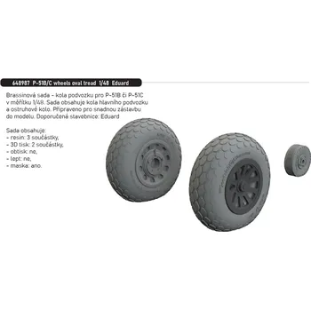 Plastikový model Eduard 1/48 P-51B/C wheels oval tread (EDUARD)