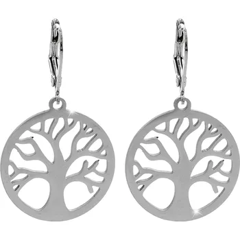 Módní doplněk JSB bijoux s.r.o. Ocelové náušnice klapky strom života kovový bez krystalů