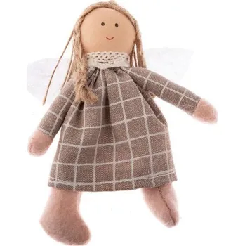 Vánoční dekorace Casa de Engel - textilní andílek, šedý