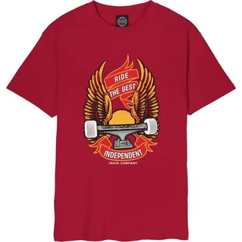 Pánské oblečení INDEPENDENT triko - Ride Free T-Shirt Cardinal Red (CARDINAL RED) velikost: XL